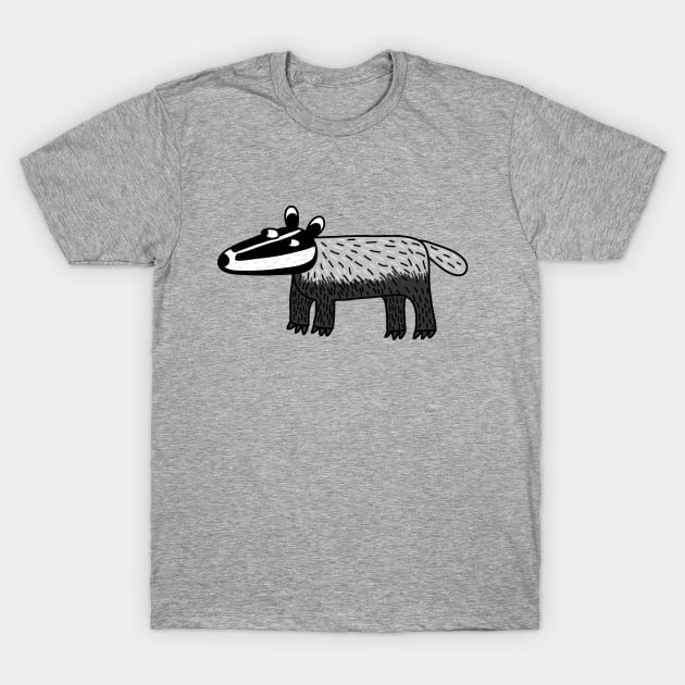 Badger Looking Cool Wildlife Art T-Shirt by NicSquirrell